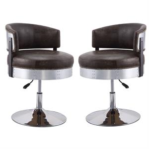 home square 2-piece adjustable chair with swivel set in distress chocolate