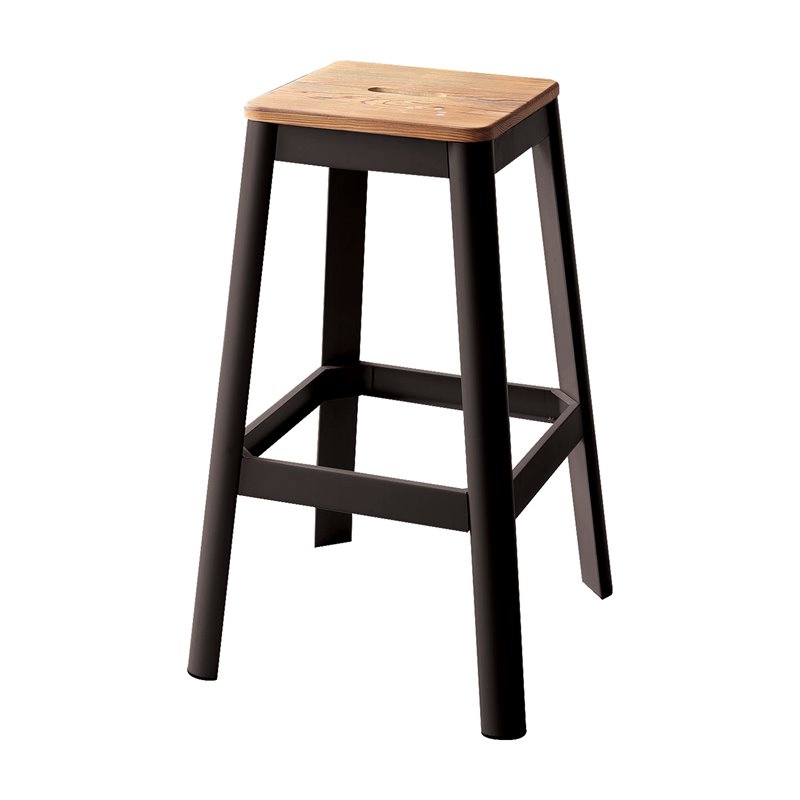 Home Square 2-Piece Furniture Bar Stool Set in Natural and Black