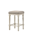 Home Square 2-Piece Counter Height Stool Set in Oak and Antique White Finish