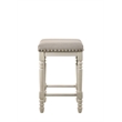 Home Square 2-Piece Counter Height Stool Set in Oak and Antique White Finish
