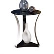 Home Square 2-Piece Furniture End Table Set in Black Glass and Rose Gold