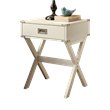 Home Square 2-Piece Furniture 1-Drawer Wood End Table Set in White