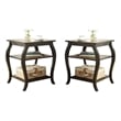Home Square 2-Piece Furniture 2-Shelves Wood End Table Set in Black