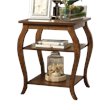 Home Square 2-Piece Furniture 2-Shelves Wood End Table Set in Walnut