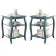 Home Square 2-Piece Furniture 2-Shelves Wood End Table Set in Teal