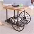 Home Square 2-Piece Furniture End Table Set in Oak and Antique Gray