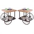 Home Square 2-Piece Furniture End Table Set in Oak and Antique Gray