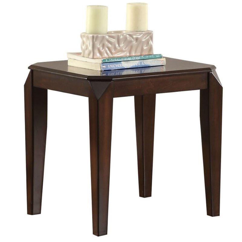 Home Square 2-Piece Furniture Square End Table Set in Walnut