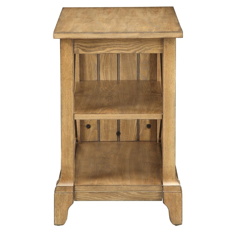 Home Square 2-Piece Furniture Wood Veneer End Table Set in Oak