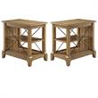 Home Square 2-Piece Furniture Wood Veneer End Table Set in Oak