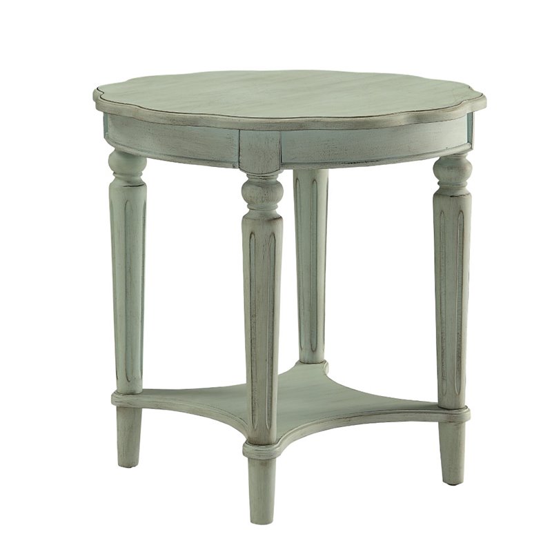 Home Square 2-Piece Furniture End Table Set in Antique Green