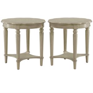 Home Square 2-Piece Furniture End Table Set in Antique White