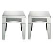 Home Square 2-Piece Furniture End Table Set in Mirrored & Faux Stones