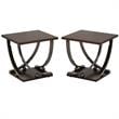 Home Square 2-Piece Furniture Square End Table Set in Black Nickel