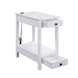 Home Square 2-Piece Furniture Rectangular Side Table Set in White