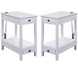 Home Square 2-Piece Furniture Rectangular Side Table Set in White