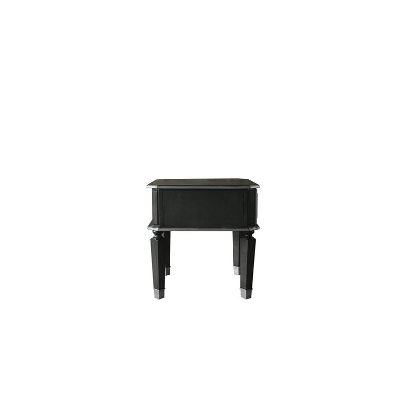 Home Square 2-Piece Furniture End Table Set in Charcoal & Pearl White Finish