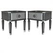 Home Square 2-Piece Furniture End Table Set in Charcoal & Pearl White Finish