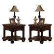 Home Square 2-Piece Furniture Rectangular End Table Set in Cherry