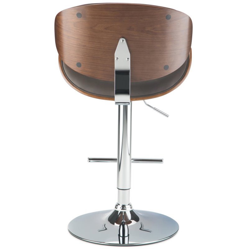 Home Square 2-Piece Faux Leather Adjustable Bar Stool Set in Brown