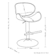 Home Square 2-Piece Bentwood Adjustable Gas-Lift Bar Stool Set in White