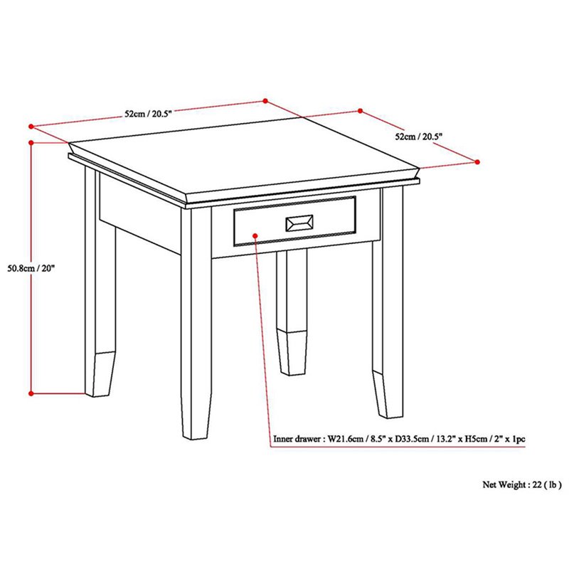 Home Square 2-Piece Wood 21