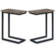 Home Square 2-Piece Metal and Wood End Table Set in Beach Brown and Black