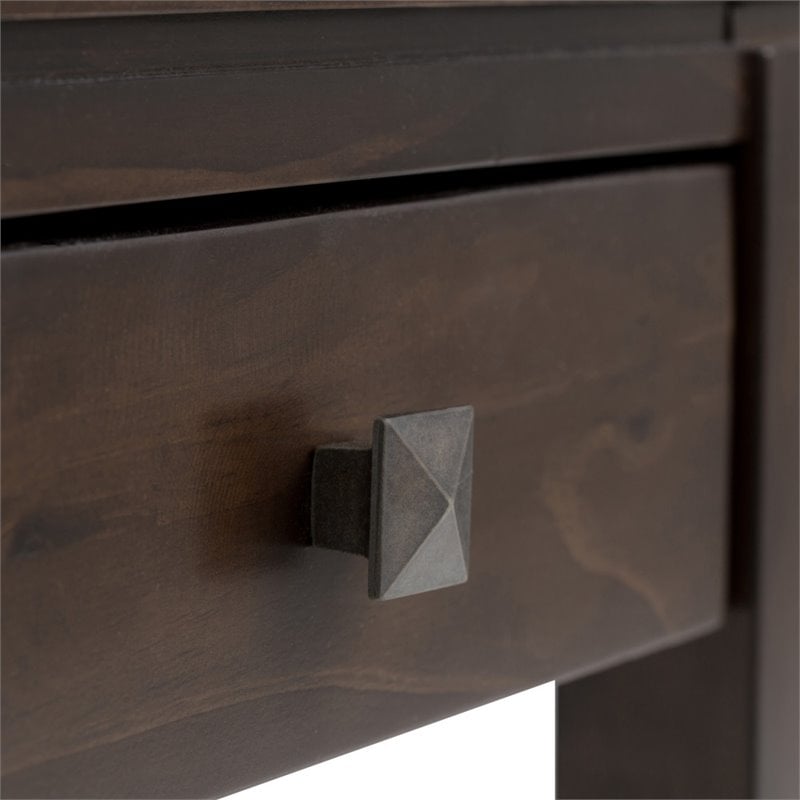 Home Square 2-Piece End Table with Storage Drawer Set in Mahogany Brown