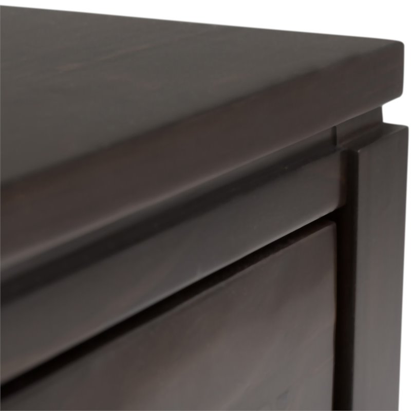 Home Square 2-Piece End Table with Storage Drawer Set in Mahogany Brown