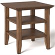 Home Square 2-Piece Square Transitional End Table Set in Rustic Natural Brown