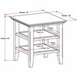 Home Square 2-Piece Square Transitional End Table Set in Rustic Natural Brown