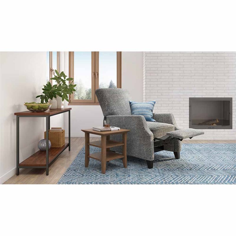 Home Square 2-Piece Square Transitional End Table Set in Rustic Natural Brown