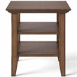 Home Square 2-Piece Square Transitional End Table Set in Rustic Natural Brown