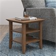 Home Square 2-Piece Square Transitional End Table Set in Rustic Natural Brown