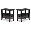 Home Square 2-Piece Narrow End Table with Storage Set in Hickory Brown
