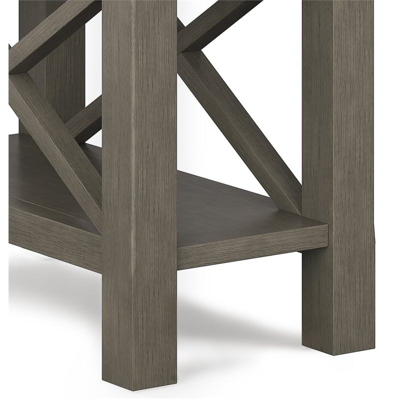 Home Square 2-Piece Narrow End Table with Storage Set in Farmhouse Gray
