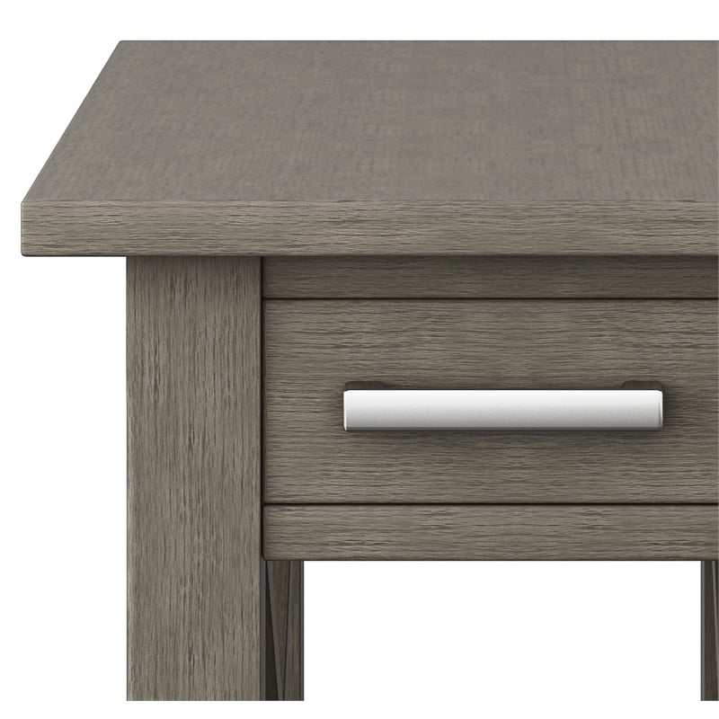 Home Square 2-Piece Narrow End Table with Storage Set in Farmhouse Gray