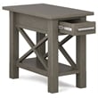 Home Square 2-Piece Narrow End Table with Storage Set in Farmhouse Gray