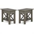 Home Square 2-Piece Narrow End Table with Storage Set in Farmhouse Gray