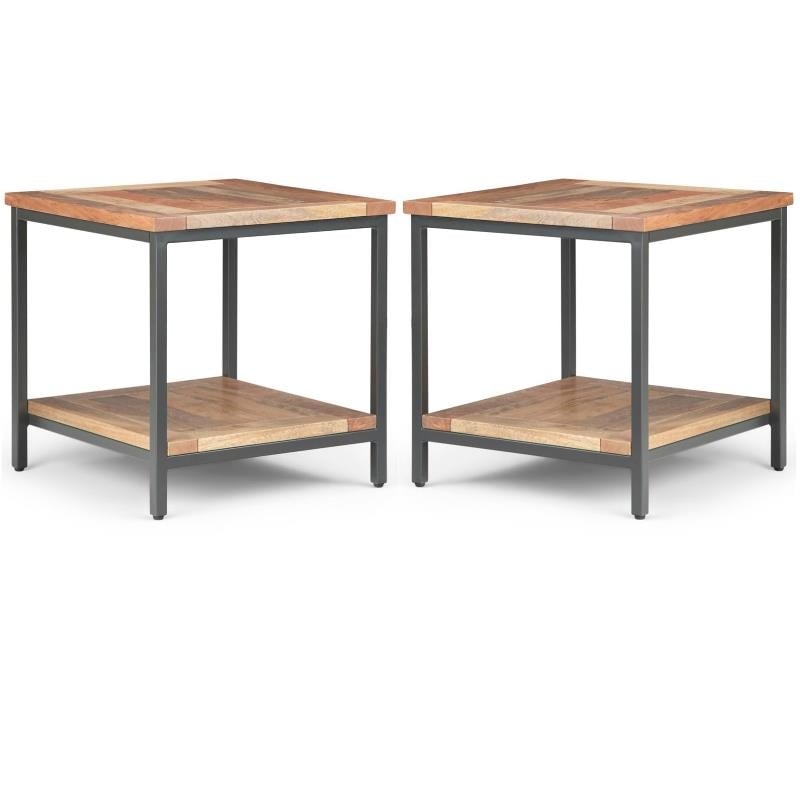 Home Square 2-Piece Wood & Metal 22