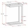 Home Square 2-Piece Modern Solid Wood C-Shape End Table Set in Natural & Black