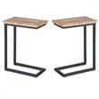 Home Square 2-Piece Modern Solid Wood C-Shape End Table Set in Natural & Black