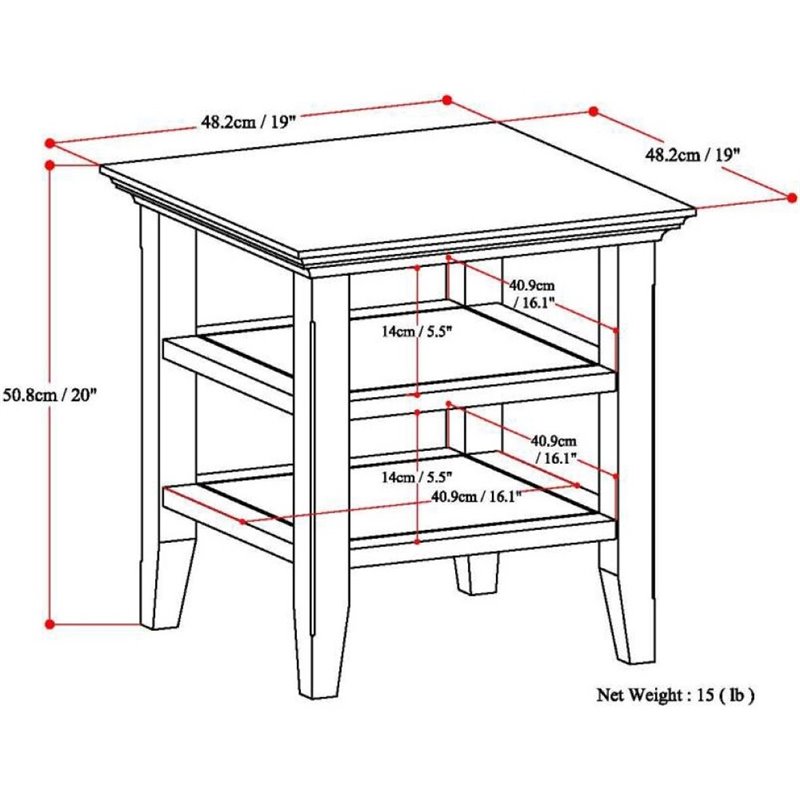Home Square 2-Piece Wood 19
