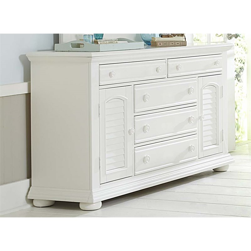 Home Square 2-Piece Set with King Panel Bed and 2-Door 5-Drawer Dresser