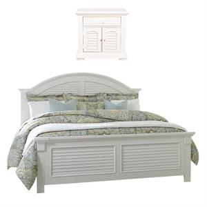 Home Square 2-Piece Set with Summer House King Panel Bed and Night Stand