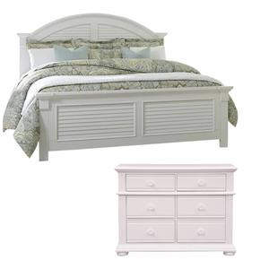 Home Square 2-Piece Set with Summer House King Panel Bed and Media Chest