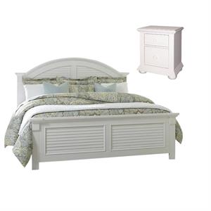 Home Square 2-Piece Set with Summer House King Panel Bed & 2-Drawer Night Stand