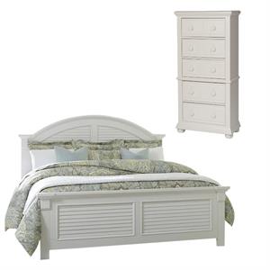 Home Square 2-Piece Set with Summer House King Panel Bed & 5-Drawer Chest