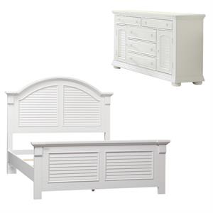 Home Square 2-Piece Set with Queen Panel Bed & 2-Door 5-Drawer Dresser