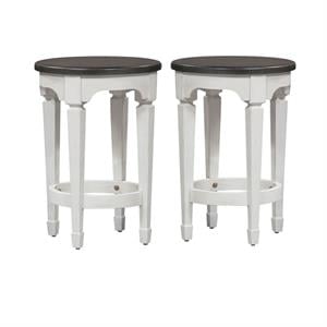 Home Square 2-Piece Furniture Allyson Park Console Stool Set in White